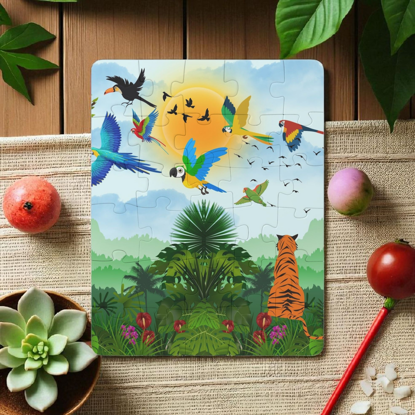 Colorful Jungle Adventure Puzzle for Kids – 30 Pieces – Fun Learning Activity