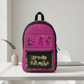 Boho Afro Music Backpack, Music Lover Bag, Cartoon Print Rucksack Printify