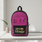 Boho Afro Music Backpack, Music Lover Bag, Cartoon Print Rucksack Printify