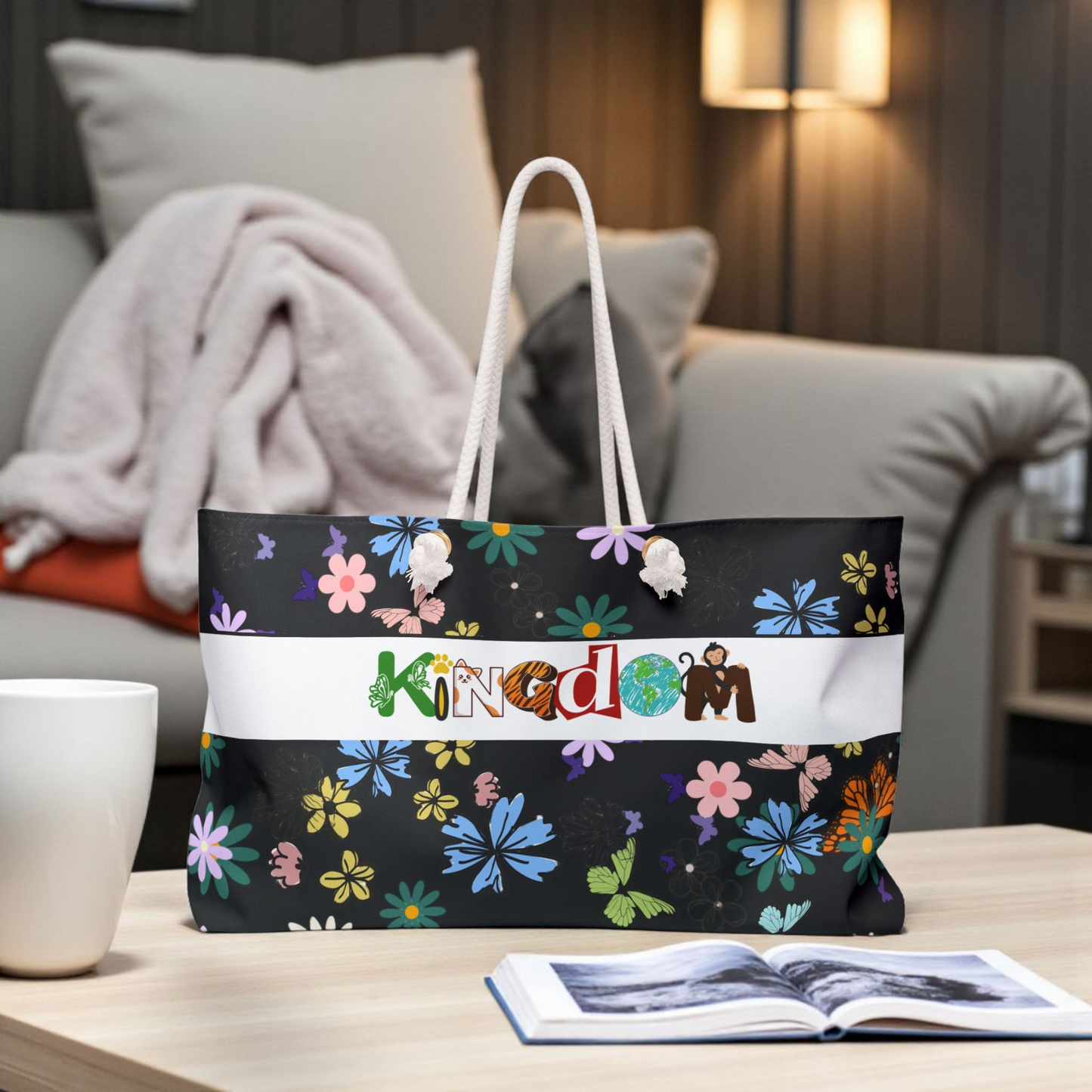 Vibrant Floral Kingdom Weekender Bag - Perfect for Travel & Beach