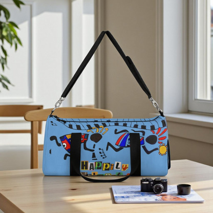 Afro Music Cartoon Piano Art Handcrafted Duffel Bag - Musician Gift, Travel Bag