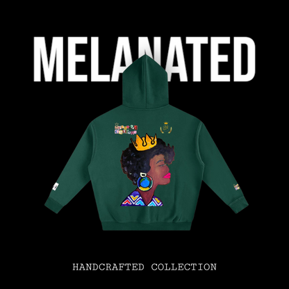 Crowned Black Woman Art Graphic Unisex Oversize Fleeced Hoodie