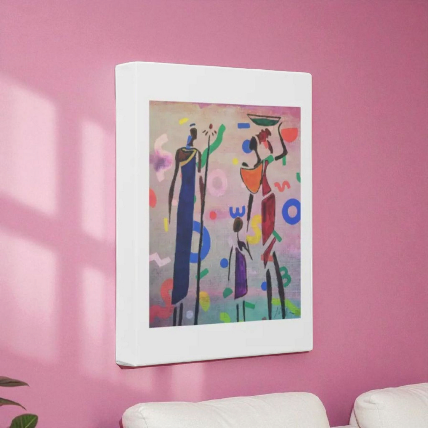 African Family Doodle Wall Art - Hand Drawn Tribal Decor, Ethnic Artwork for Art Lovers