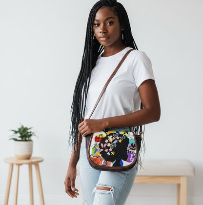 Afro Art, Graffiti Art Inspired Tambourin Bag With Single Strap