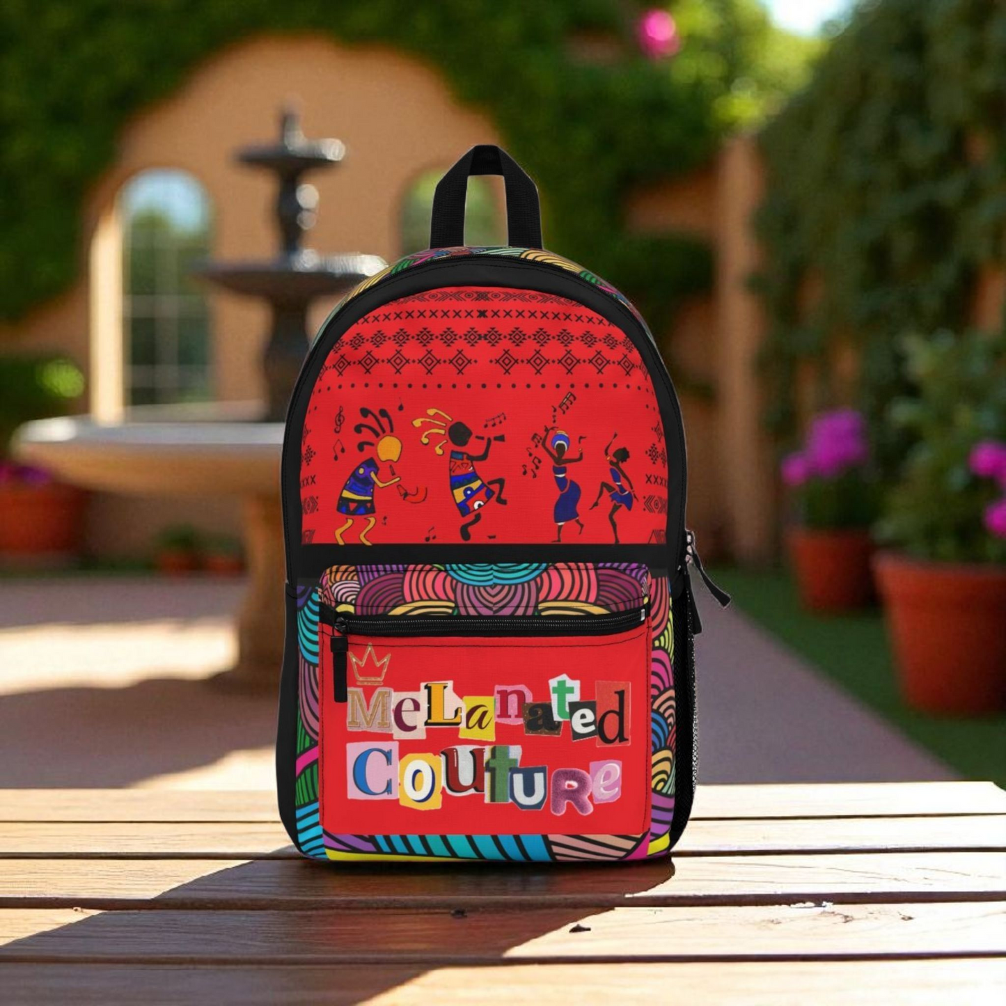 Tribal Dance Backpack, Ethnic Music Festival Bag, Boho Rucksack, Aztec Design Knapsack
