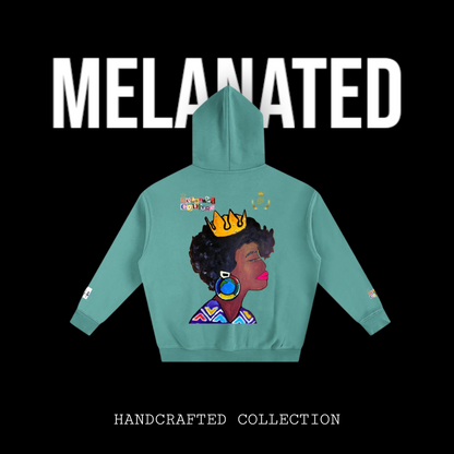 Crowned Black Woman Art Graphic Unisex Oversize Fleeced Hoodie