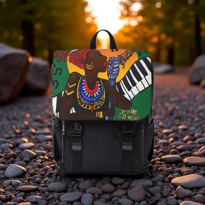 Jazz Singer, Music-Inspired Unisex Shoulder Backpack - Stylish & Functional