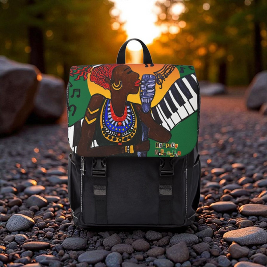 Jazz Singer, Music-Inspired Unisex Shoulder Backpack - Stylish & Functional