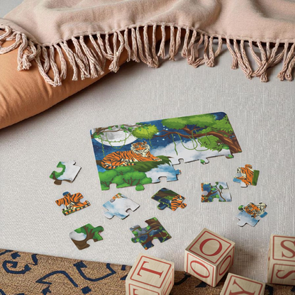 Kids' Puzzle, 30-Piece - Jungle Animal Tiger Puzzle, Fun Educational Toy, Preschool Gift