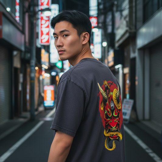 Samurai Menpo Unisex Graphic Tee, Bamboo Slub Snow Washed T-Shirt