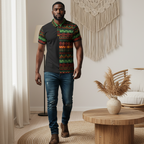 African Print Polo Shirt — Bold Kente-Inspired Pattern Printify