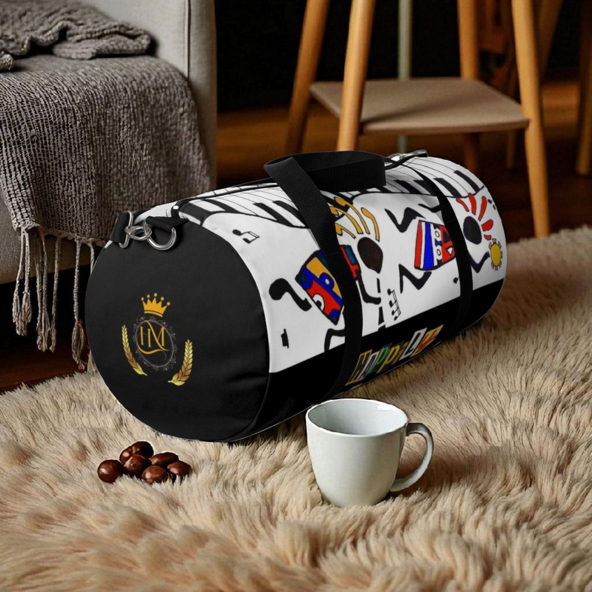 Ethnic Music Art Handmade Duffel - Bohemian Style Travel Bag Printify