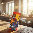 Artistic Smartphone Display Stand - Vibrant Music Theme Printify