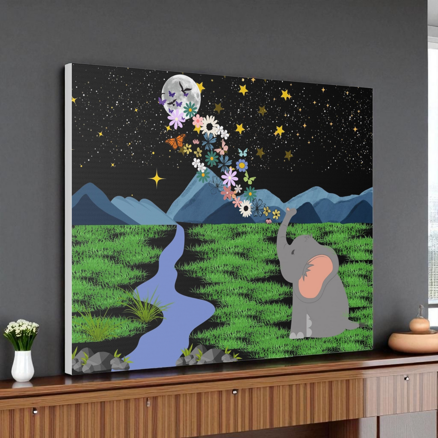 Elephant Canvas Wall Art - Canvas Gallery Wraps, Elephant Artwork, Wildlife Decor