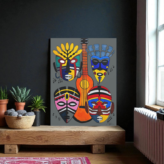 Tribal Mask Acrylic Prints, Wall Art Decor, Native American Artwork, Home Office Decor