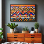 Original Tribal Artwork, Handcrafted Gallery Wrap in Walnut/Black Printify